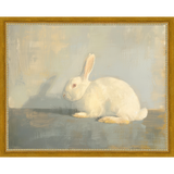 SA317-WHITE RABBIT Hand framed in a transitional gold frame. Finished Size: W 15.25 in x H 12.25 in