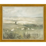 SA318-PRAIRIE BUNNIES Hand framed in a transitional gold frame. Finished Size: W 11.25 in x H 9.25 in