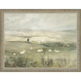 SA318-PRAIRIE BUNNIES Hand framed in an ornate dark silver frame. Finished Size: W 13.25 in x H 10.25 in