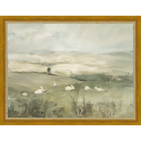 SA318-PRAIRIE BUNNIES Hand framed in a transitional gold frame. Finished Size: W 13.25 in x H 10.25 in