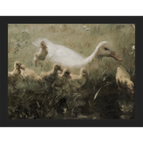 SA320-DUCKLINGS Hand framed in a matte black frame. Finished Size: W 13.25 in x H 10.25 in