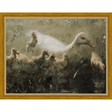SA320-DUCKLINGS Hand framed in a transitional gold frame. Finished Size: W 13.25 in x H 10.25 in