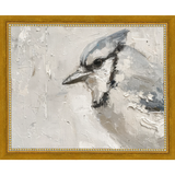 SA321-MISTER JAY Hand framed in a transitional gold frame. Finished Size: W 11.25 in x H 9.25 in