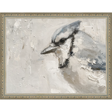 SA321-MISTER JAY Hand framed in an ornate dark silver frame. Finished Size: W 13.25 in x H 10.25 in