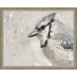 SA321-MISTER JAY Hand framed in an ornate dark silver frame. Finished Size: W 15.25 in x H 12.25 in