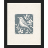 SA323-SONGBIRD II Hand framed in a matte black frame. Finished Size: W 9.25 in x H 11.25 in