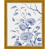 SA324-BIRD IN TREE TRIPTYCH I Hand framed in a transitional gold frame. Finished Size: W 9.25 in x H 11.25 in