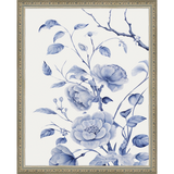 SA324-BIRD IN TREE TRIPTYCH I Hand framed in an ornate dark silver frame. Finished Size: W 12.25 in x H 15.25 in