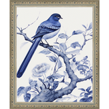 SA325-BIRD IN TREE TRIPTYCH II Hand framed in an ornate dark silver frame. Finished Size: W 9.25 in x H 11.25 in