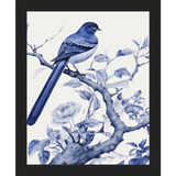 SA325-BIRD IN TREE TRIPTYCH II Hand framed in a matte black frame. Finished Size: W 9.25 in x H 11.25 in