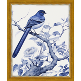 SA325-BIRD IN TREE TRIPTYCH II Hand framed in a transitional gold frame. Finished Size: W 9.25 in x H 11.25 in