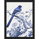 SA325-BIRD IN TREE TRIPTYCH II Hand framed in a matte black frame. Finished Size: W 10.25 in x H 13.25 in