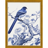 SA325-BIRD IN TREE TRIPTYCH II Hand framed in a transitional gold frame. Finished Size: W 10.25 in x H 13.25 in