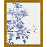 SA326-BIRD IN TREE TRIPTYCH III Hand framed in a transitional gold frame. Finished Size: W 9.25 in x H 11.25 in