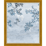 SA327-BLUE TRIPTYCH I Hand framed in a transitional gold frame. Finished Size: W 9.25 in x H 11.25 in