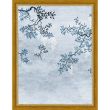 SA327-BLUE TRIPTYCH I Hand framed in a transitional gold frame. Finished Size: W 10.25 in x H 13.25 in