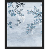 SA327-BLUE TRIPTYCH I Hand framed in a matte black frame. Finished Size: W 12.25 in x H 15.25 in