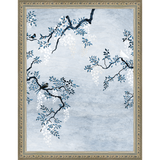 SA329-BLUE TRIPTYCH III Hand framed in an ornate dark silver frame. Finished Size: W 10.25 in x H 13.25 in