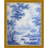 SA330-BLUE JOUY I Hand framed in a transitional gold frame. Finished Size: W 9.25 in x H 11.25 in