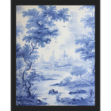 SA330-BLUE JOUY I Hand framed in a matte black frame. Finished Size: W 12.25 in x H 15.25 in