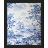 SA331-BLUE JOUY II Hand framed in a matte black frame. Finished Size: W 9.25 in x H 11.25 in