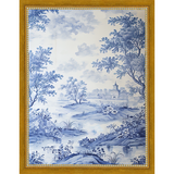 SA331-BLUE JOUY II Hand framed in a transitional gold frame. Finished Size: W 10.25 in x H 13.25 in