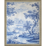 SA332-BLUE JOUY III Hand framed in an ornate dark silver frame. Finished Size: W 12.25 in x H 15.25 in