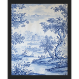 SA332-BLUE JOUY III Hand framed in a matte black frame. Finished Size: W 12.25 in x H 15.25 in