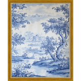 SA332-BLUE JOUY III Hand framed in a transitional gold frame. Finished Size: W 12.25 in x H 15.25 in