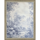 SA333-TOILE LANDSCAPE I Hand framed in an ornate dark silver frame. Finished Size: W 10.25 in x H 13.25 in