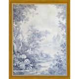 SA333-TOILE LANDSCAPE I Hand framed in a transitional gold frame. Finished Size: W 10.25 in x H 13.25 in