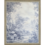 SA333-TOILE LANDSCAPE I Hand framed in an ornate dark silver frame. Finished Size: W 12.25 in x H 15.25 in