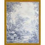SA333-TOILE LANDSCAPE I Hand framed in a transitional gold frame. Finished Size: W 12.25 in x H 15.25 in