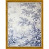 SA334-TOILE LANDSCAPE II Hand framed in a transitional gold frame. Finished Size: W 10.25 in x H 13.25 in