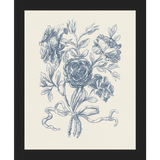 SA335-TOILE BOUQUET I Hand framed in a matte black frame. Finished Size: W 9.25 in x H 11.25 in