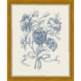 SA335-TOILE BOUQUET I Hand framed in a transitional gold frame. Finished Size: W 9.25 in x H 11.25 in