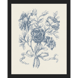 SA335-TOILE BOUQUET I Hand framed in a matte black frame. Finished Size: W 12.25 in x H 15.25 in