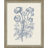 SA336-TOILE BOUQUET II Hand framed in an ornate dark silver frame. Finished Size: W 9.25 in x H 11.25 in