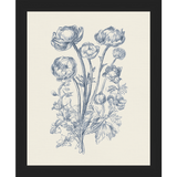 SA336-TOILE BOUQUET II Hand framed in a matte black frame. Finished Size: W 9.25 in x H 11.25 in