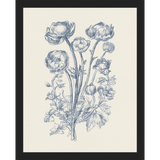 SA336-TOILE BOUQUET II Hand framed in a matte black frame. Finished Size: W 12.25 in x H 15.25 in