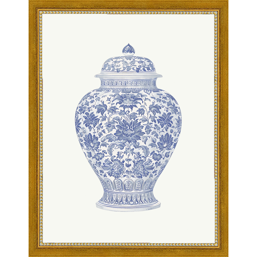 SA338-GINGER JAR II Hand framed in a transitional gold frame. Finished Size: W 10.25 in x H 13.25 in