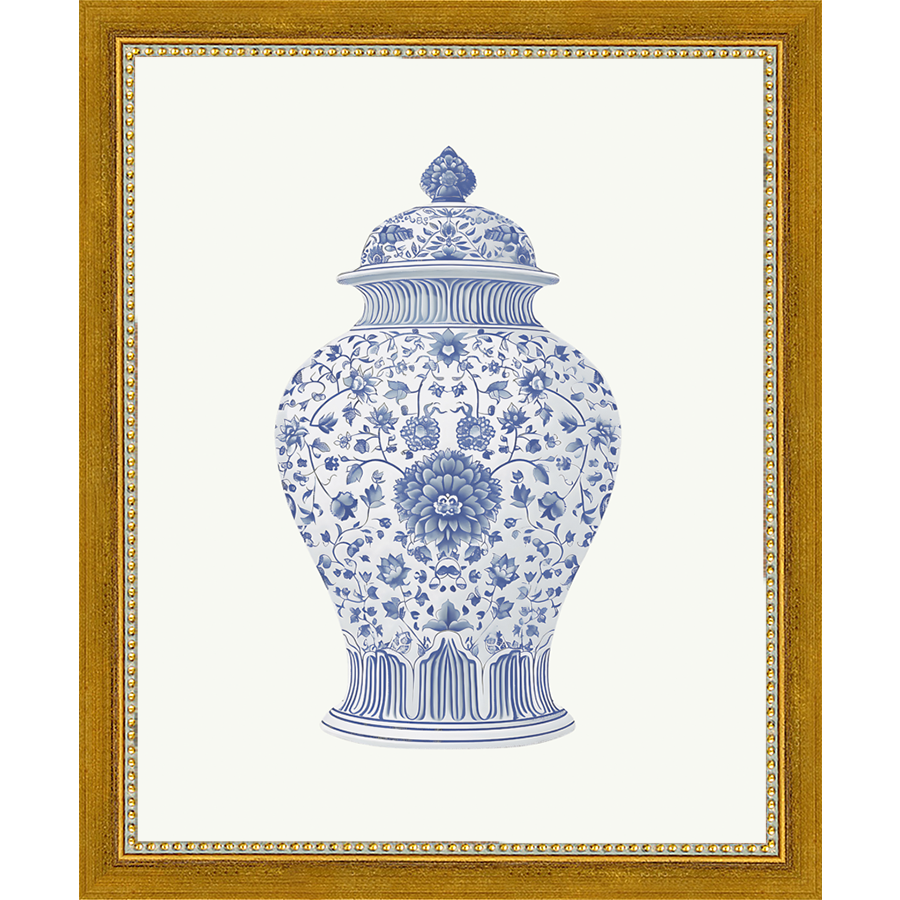 SA339-GINGER JAR III Hand framed in a transitional gold frame. Finished Size: W 9.25 in x H 11.25 in