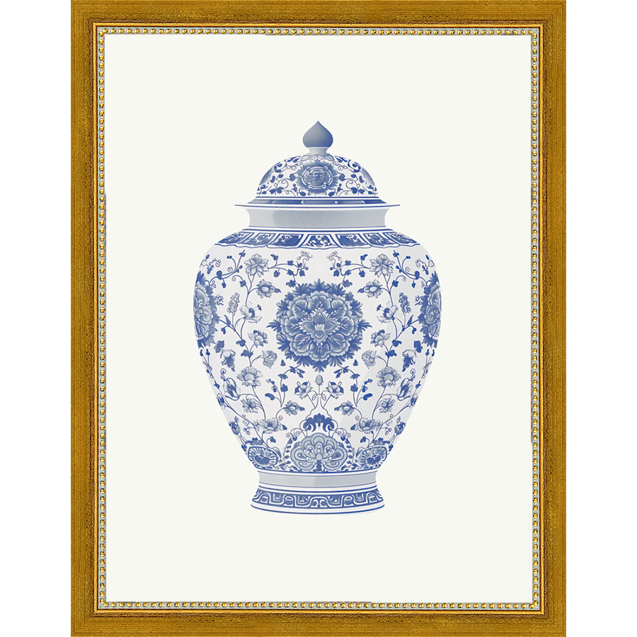 SA341-GINGER JAR V Hand framed in a transitional gold frame. Finished Size: W 10.25 in x H 13.25 in