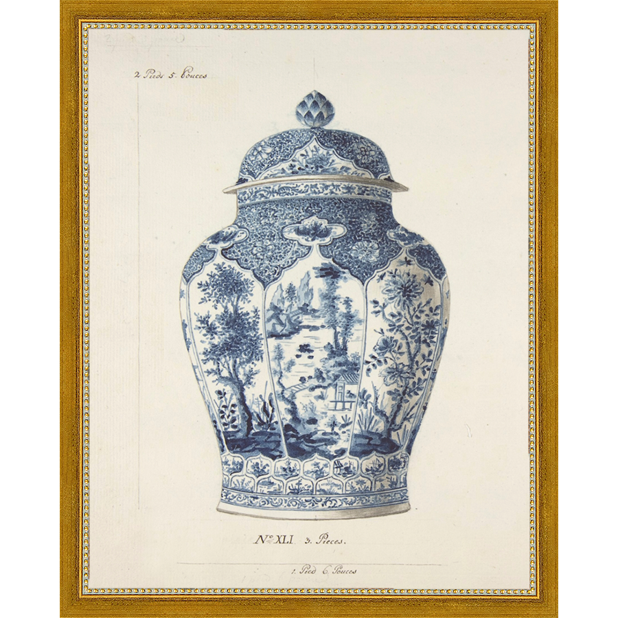 SA343-VINTAGE GINGER JAR I Hand framed in a transitional gold frame. Finished Size: W 12.25 in x H 15.25 in