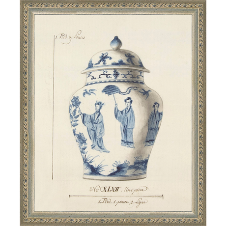 SA344-VINTAGE GINGER JAR II Hand framed in an ornate dark silver frame. Finished Size: W 9.25 in x H 11.25 in