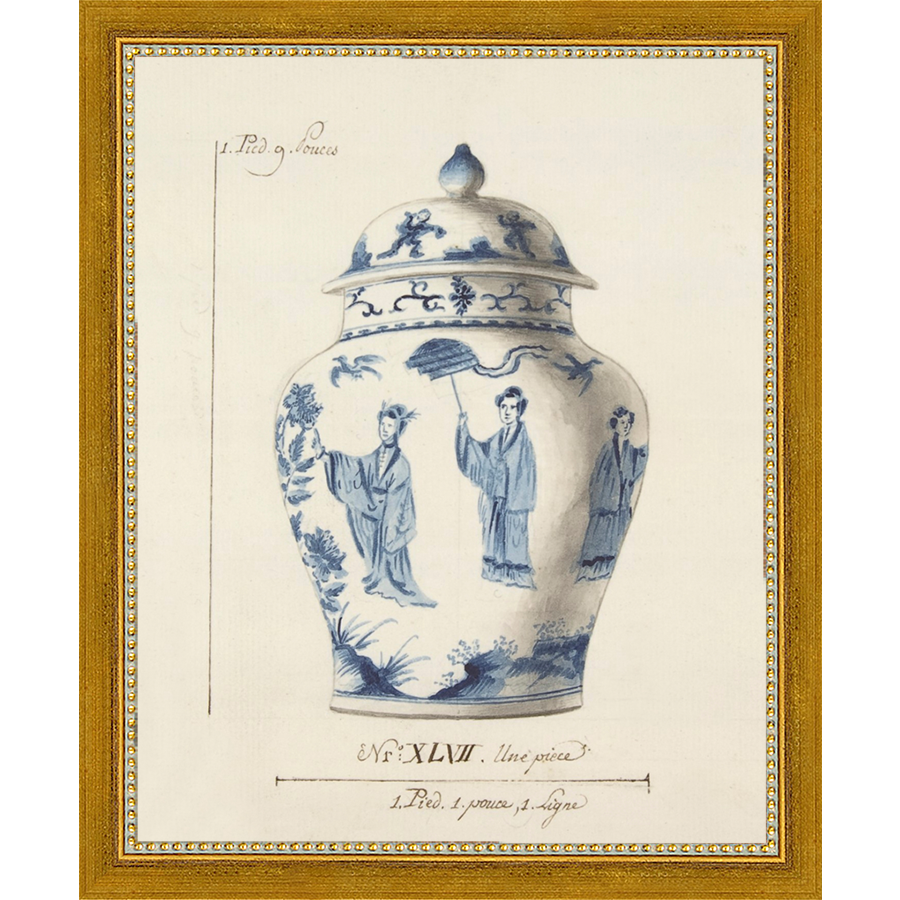 SA344-VINTAGE GINGER JAR II Hand framed in a transitional gold frame. Finished Size: W 9.25 in x H 11.25 in