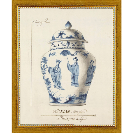 SA344-VINTAGE GINGER JAR II Hand framed in a transitional gold frame. Finished Size: W 9.25 in x H 11.25 in
