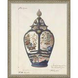 SA345-VINTAGE GINGER JAR III Hand framed in an ornate dark silver frame. Finished Size: W 12.25 in x H 15.25 in