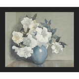 WHITE FLOWERS IN BLUE VASE - Kings Fine Art & Decor