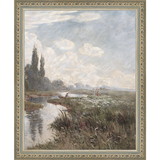 SA357-RIVERSIDE Hand framed in an ornate dark silver frame. Finished Size: W 9.25 in x H 11.25 in